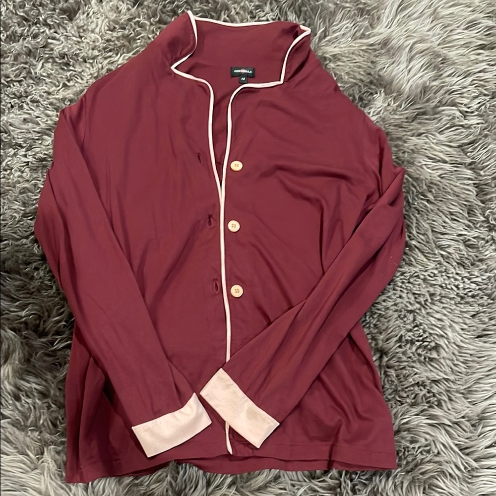 Cosabella Burgundy Button-Up Top